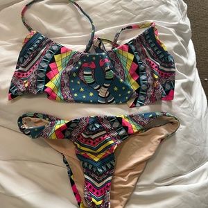 Mara Hoffman blue tribal bikini